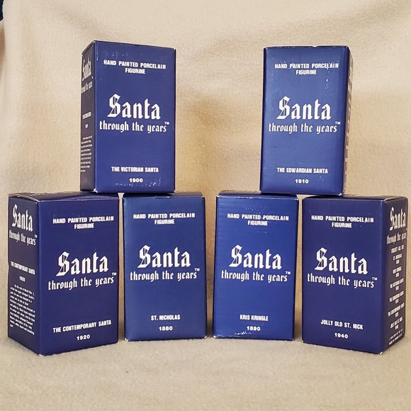 Santas Through The Years Set of 6 Hand Painted Figurines - Picture 9 of 12